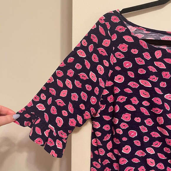 LILLY PULITZER Bocce Lips Kiss Somerset Dress - Size Large - Picture 3 of 8